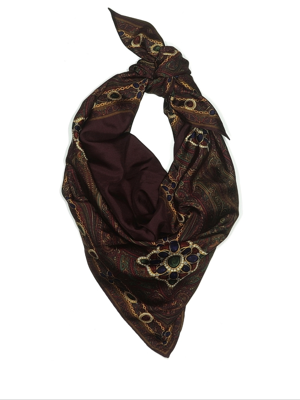 Vintage CHANEL Bordeaux Multi Color Silk Scarf‎ - Picture 5 of 6